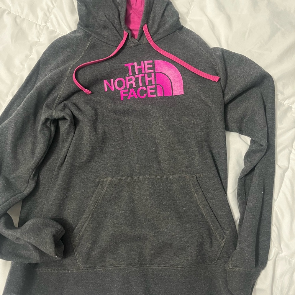 The North Face Charcoal and Fuchsia Hoodie